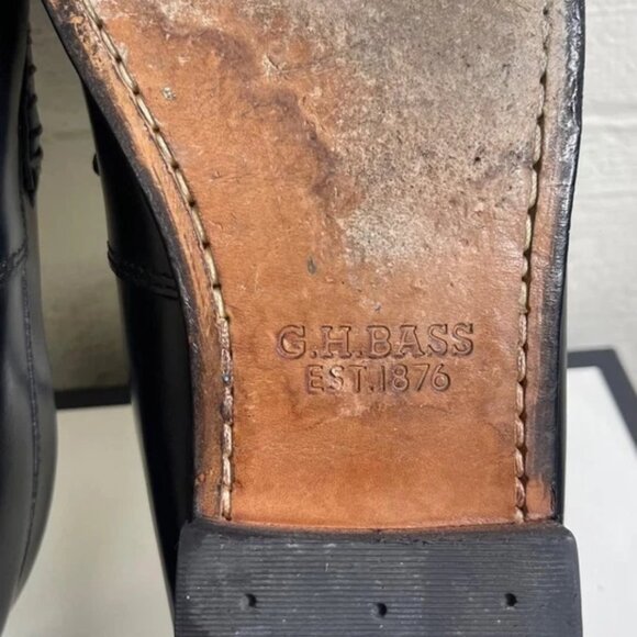 G.H. Bass Whitney Cozy Weejuns Shearling Black Leather Loafer Women's 8.5 M - Picture 12 of 12